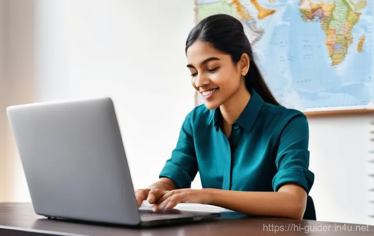 여행안내사와 관련된 컴퓨터 활용 능력 - **Prompt:** A professional and friendly female travel guide, in her early 30s, wearing smart casual ...