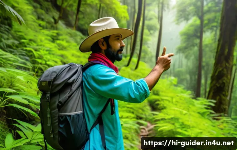 여행안내사 직무 중 환경 보호 사례 - A local Indian tour guide wearing breathable, practical hiking clothes and a wide-brimmed hat, leadi...